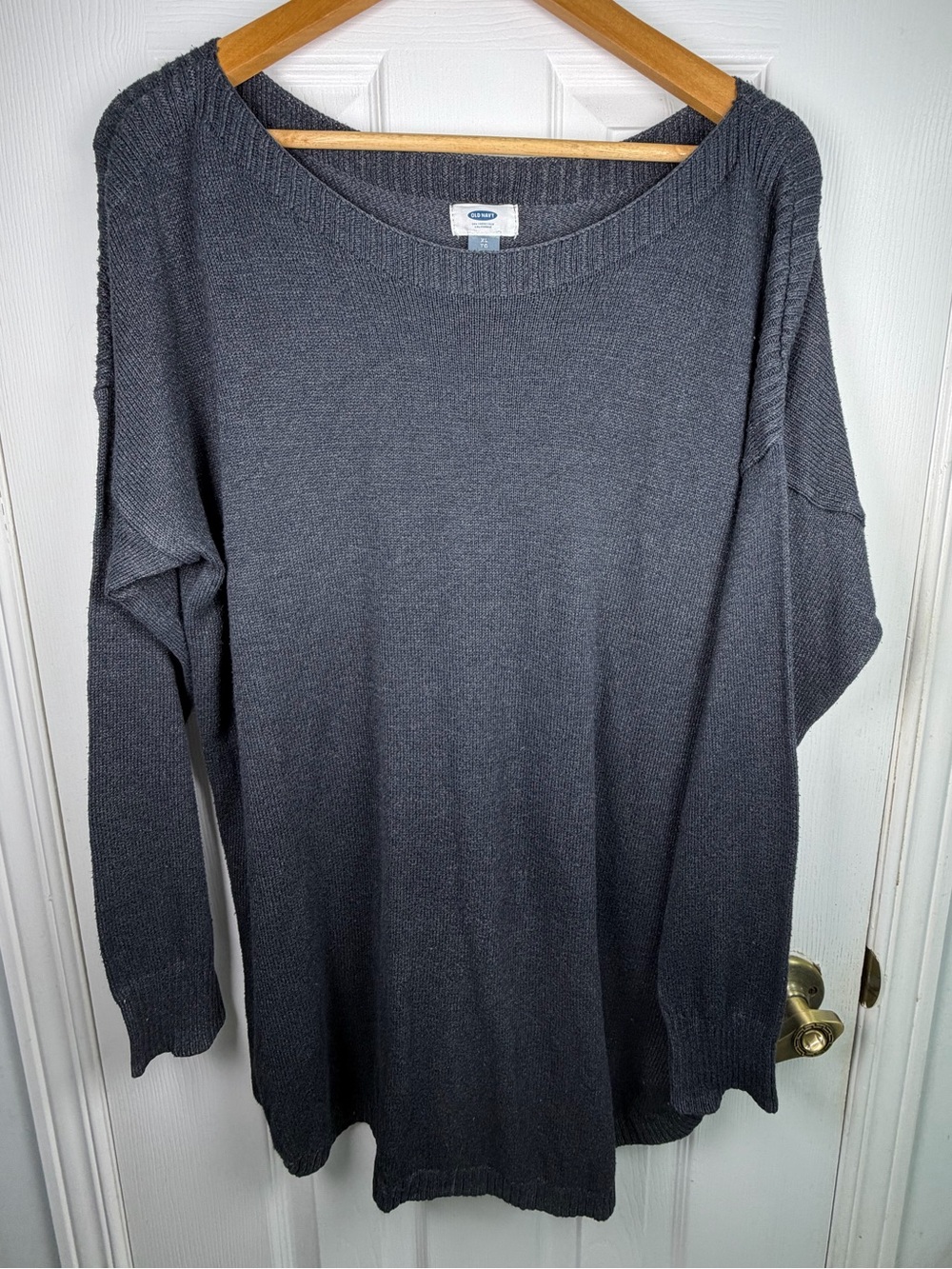 Old Navy Charcoal Gray Pullover XL Lightweight Knit Oversized Relaxed Fit